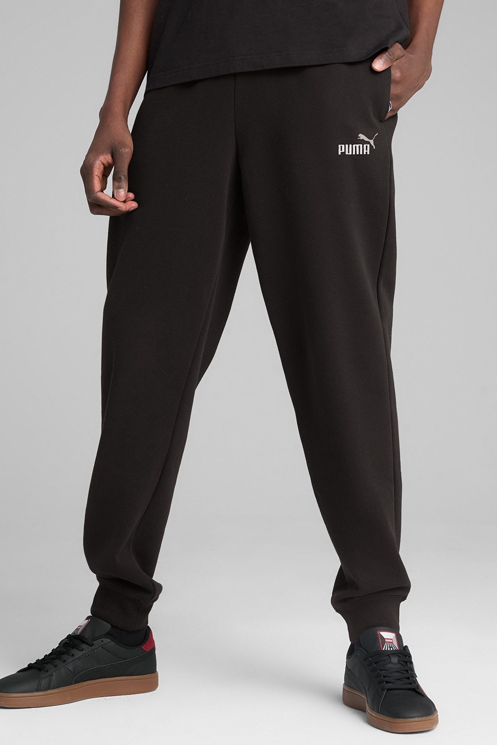 Puma, Pantaloni de trening cu logo ESS 2, Negru, S