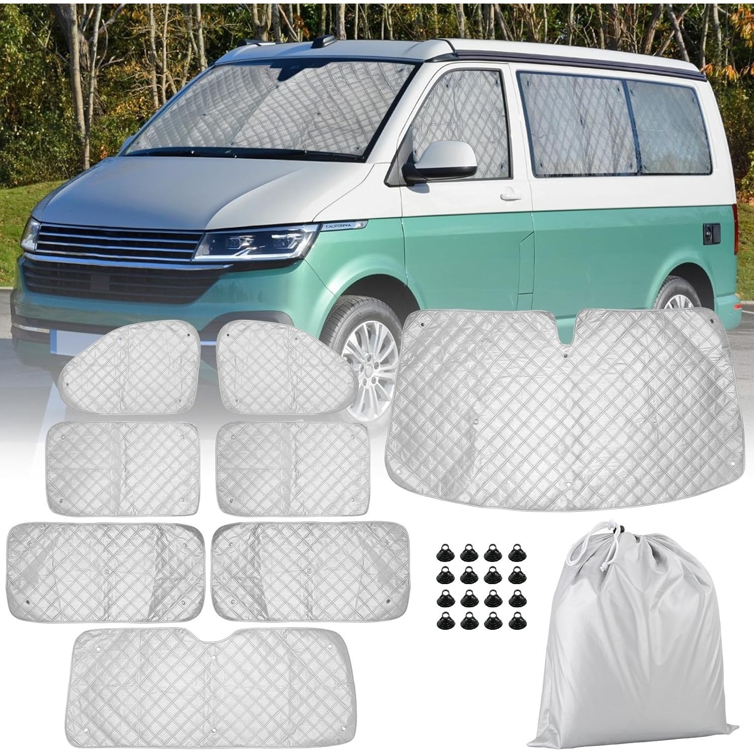 Tappetino Parabrezza VW T5 T6 3 Pezzi: Protezione Solare E Privacy Per Il Camper