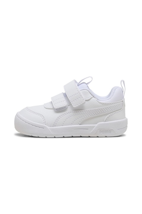 Puma, Pantofi din piele ecologica cu velcro Multiflex 2, Alb optic