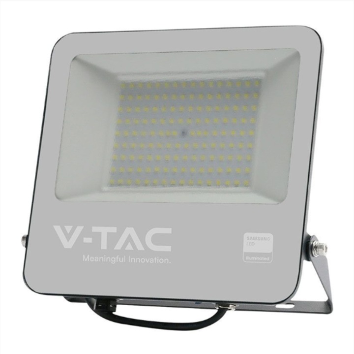 Reflector Led SMD 100W 4000K IP65 Cablu 1m Cip Samsung Gri/Negru