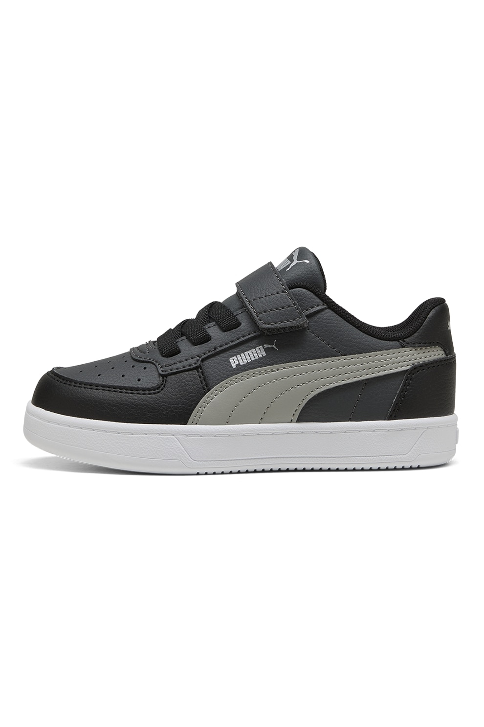 Puma, Pantofi sport Caven 2.0 de piele ecologica, Negru, Grej, Gri inchis, 28 EU