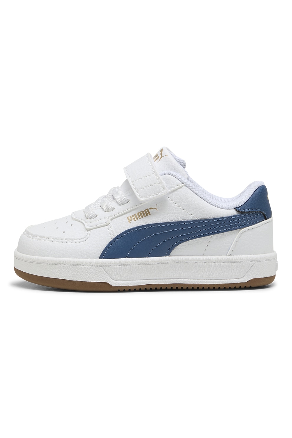Puma, Pantofi sport Caven 2.0 de piele ecologica, Albastru inchis, Alb optic, 25 EU