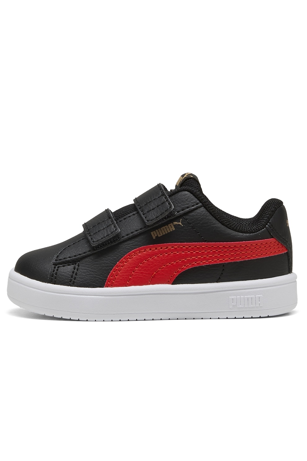Puma, Pantofi sport Rickie de piele ecologica cu velcro, Rosu, Negru, 20 EU
