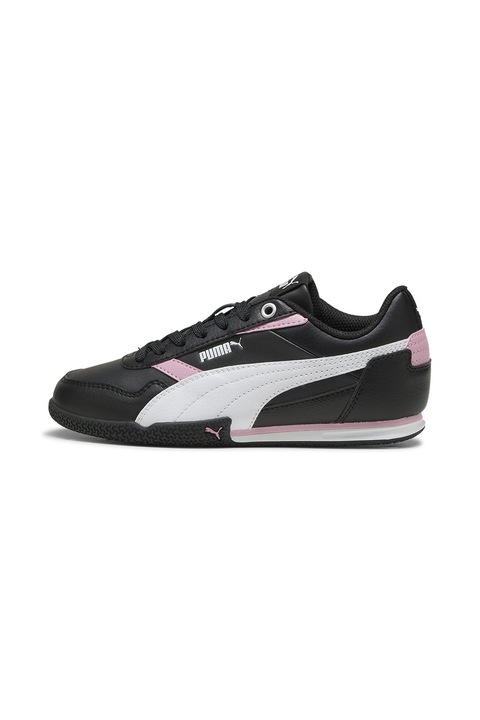 Puma, Pantofi sport Bella Donna din piele ecologica cu logo, Alb/Negru/Roz