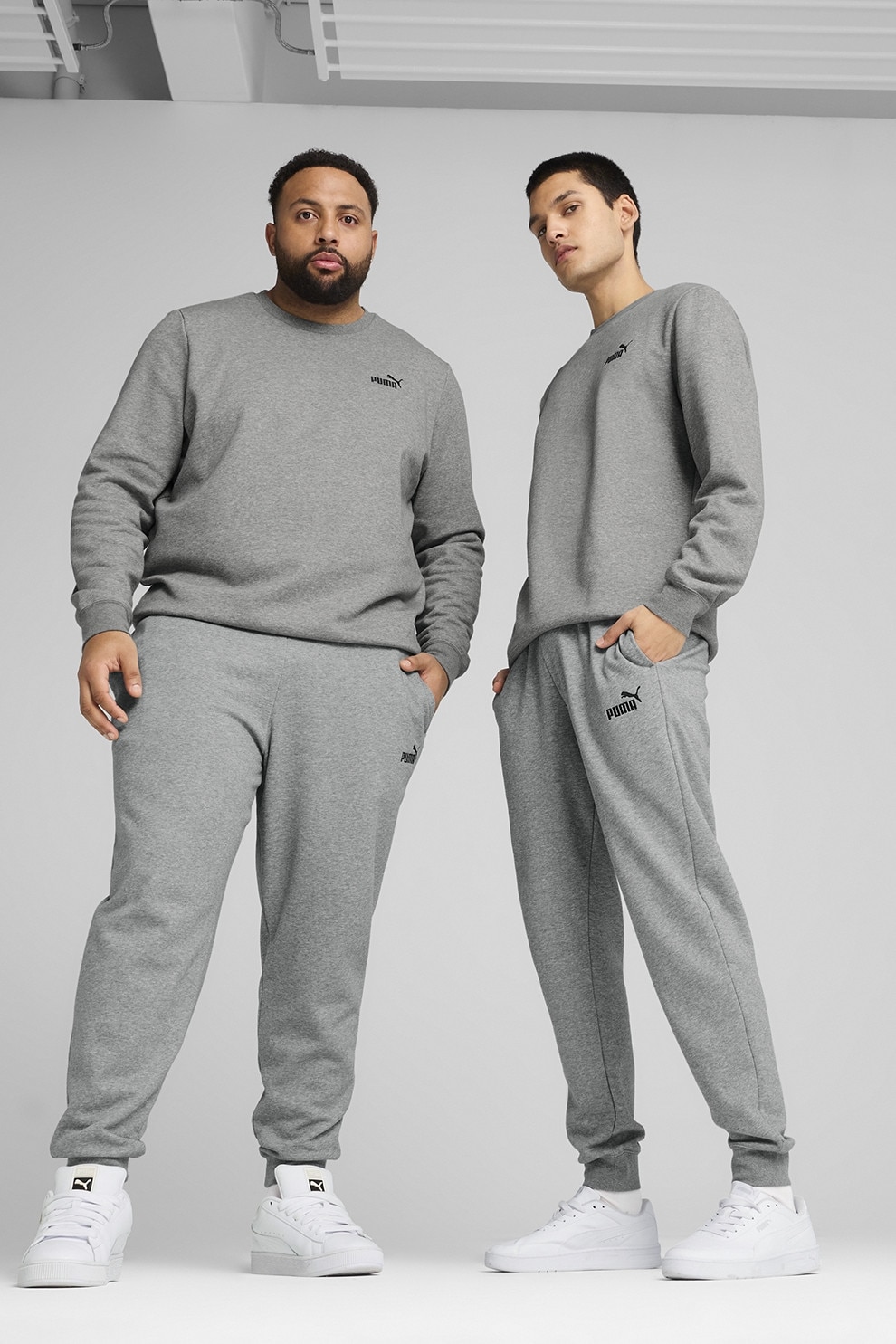 Puma, Pantaloni de trening cu buzunare laterale ESS No.1, Gri melange, L