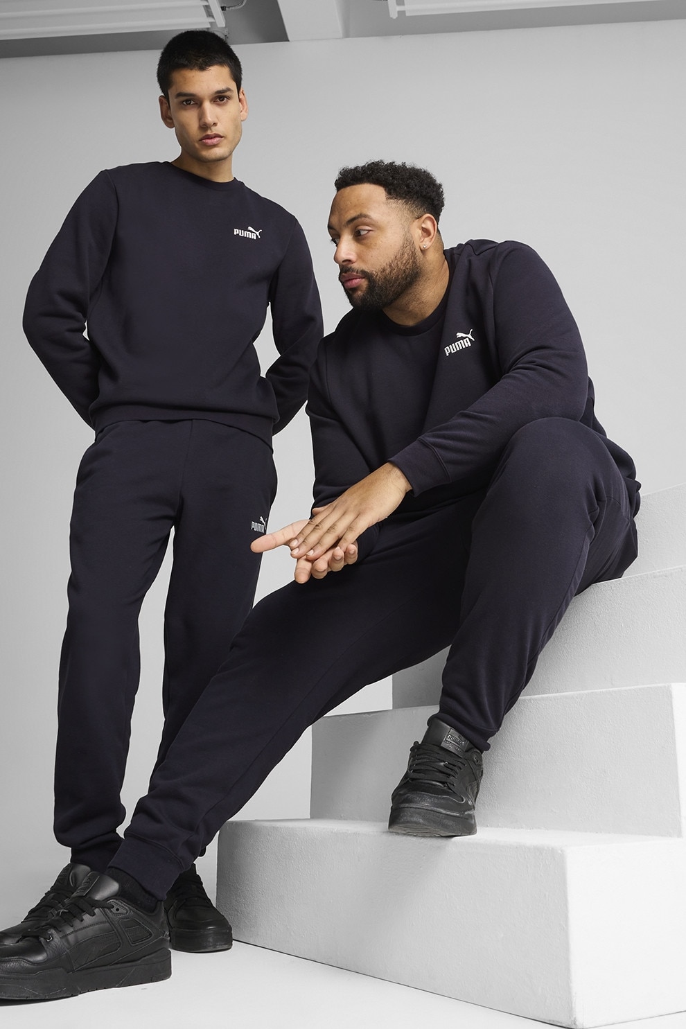 Puma, Pantaloni de trening cu buzunare laterale ESS No.1, Bleumarin, M