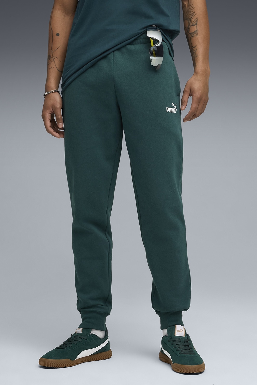 Puma, Pantaloni de trening regular-fit Essentials No.1, Verde inchis, L