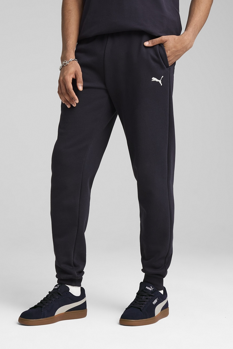 Puma, Pantaloni de trening cu talie ajustabila Essentials, Bleumarin, 2XL