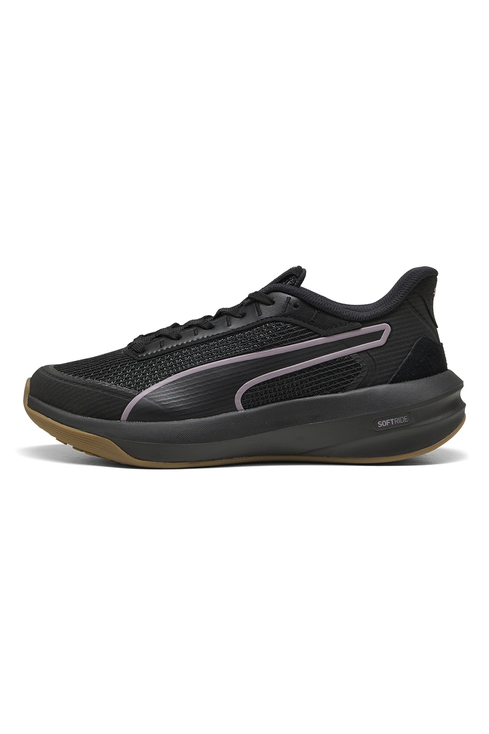 Puma, Pantofi Softride Courtney cu logo pentru alergare, Negru, Lila, 6