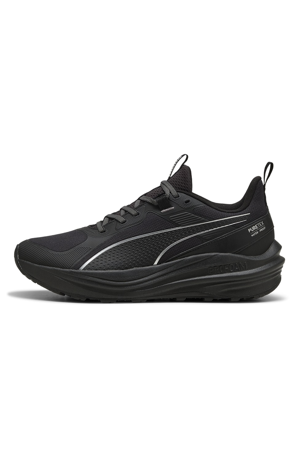 Puma, Pantofi sport cu logo Flare Pro Trail PTX, Negru stins, Argintiu, 8