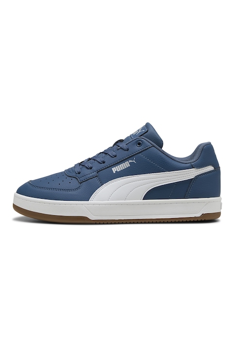 Puma, Pantofi sport Caven 2.0 de piele ecologica, Alb/Albastru prafuit