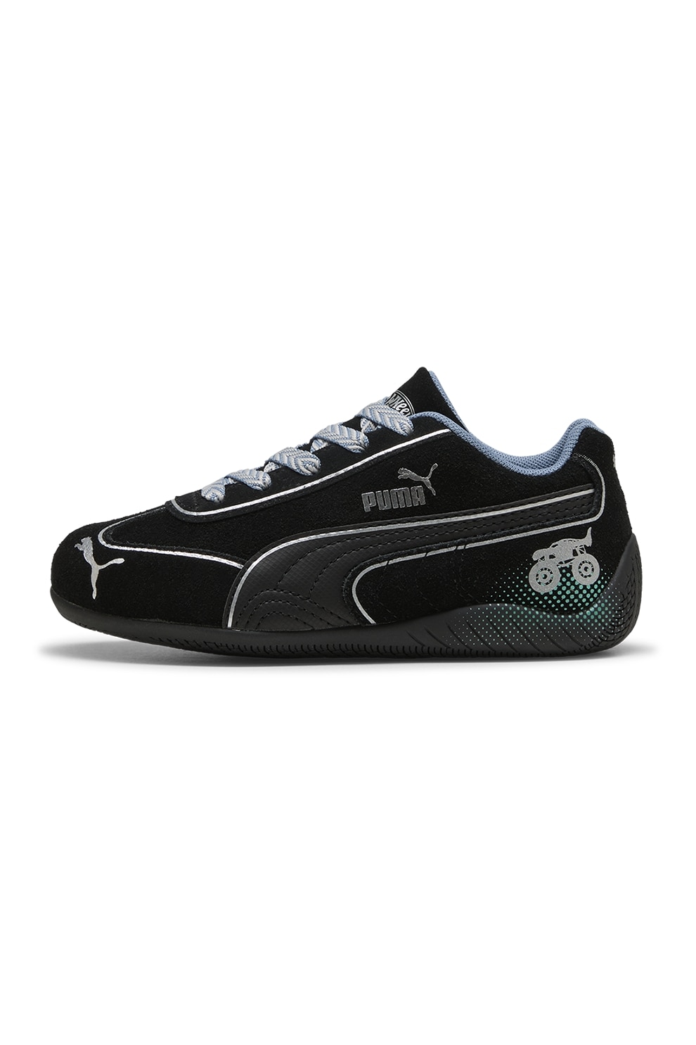 Puma, Pantofi sport Speedcat de piele intoarsa cu logo, Negru, 31 EU