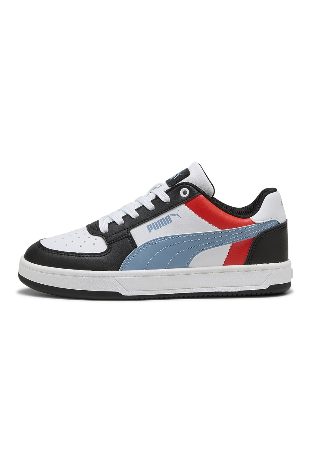 Puma, Pantofi sport Caven 2.0 cu model colorblock, Alb, Albastru pastel, Negru, 39 EU