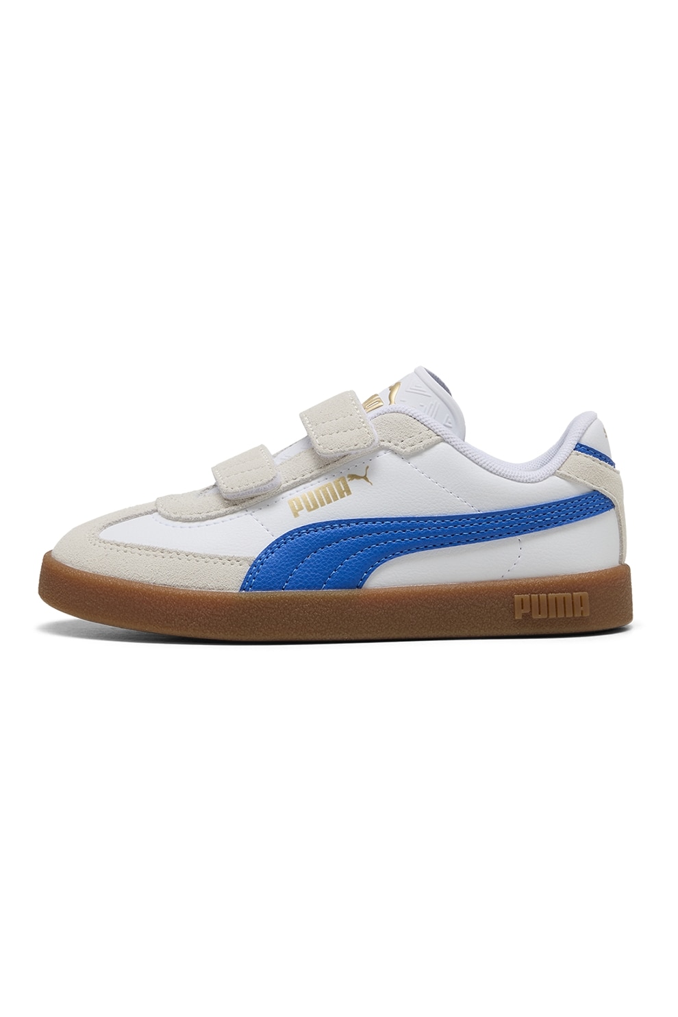 Puma, Pantofi sport Club II Era V PS cu velcro, Alb, Alb fildes, Albastru royal, 29 EU