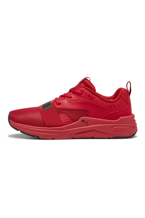 Puma, Pantofi sport low-cut unisex Wired 2, Rosu/Negru