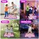 Jucarie covoras de dans muzical pentru copii, covor muzical electronic de dans, 6 moduri de joc, volum adjustabil, lumini LED, timuleaza Indemanarea, interactiune parinte-copil, cultivarea simtului muzical, rezistent la alunecare, 108x90 cm, roz