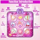 Jucarie covoras de dans muzical pentru copii, covor muzical electronic de dans, 6 moduri de joc, volum adjustabil, lumini LED, timuleaza Indemanarea, interactiune parinte-copil, cultivarea simtului muzical, rezistent la alunecare, 108x90 cm, roz