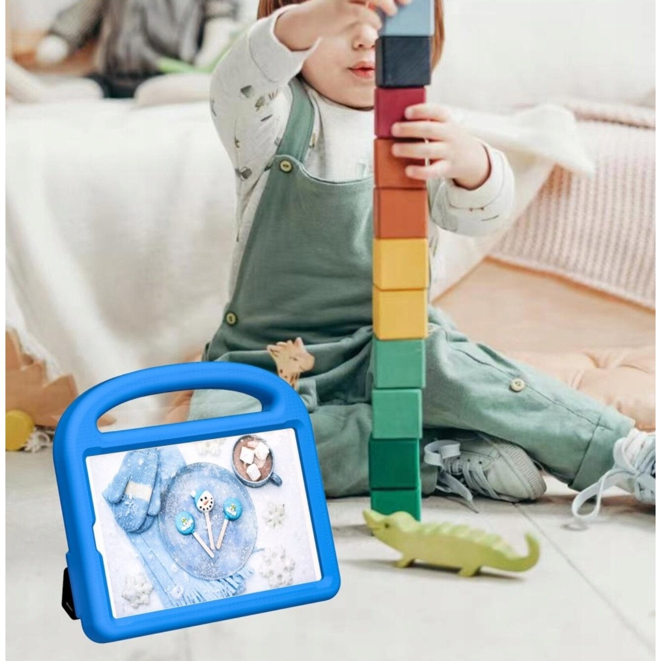 Husa Tableta Kids Pancer Albastra 2023, protectie completă, suport, pentru Samsung Galaxy Tab A9+ Plus 11