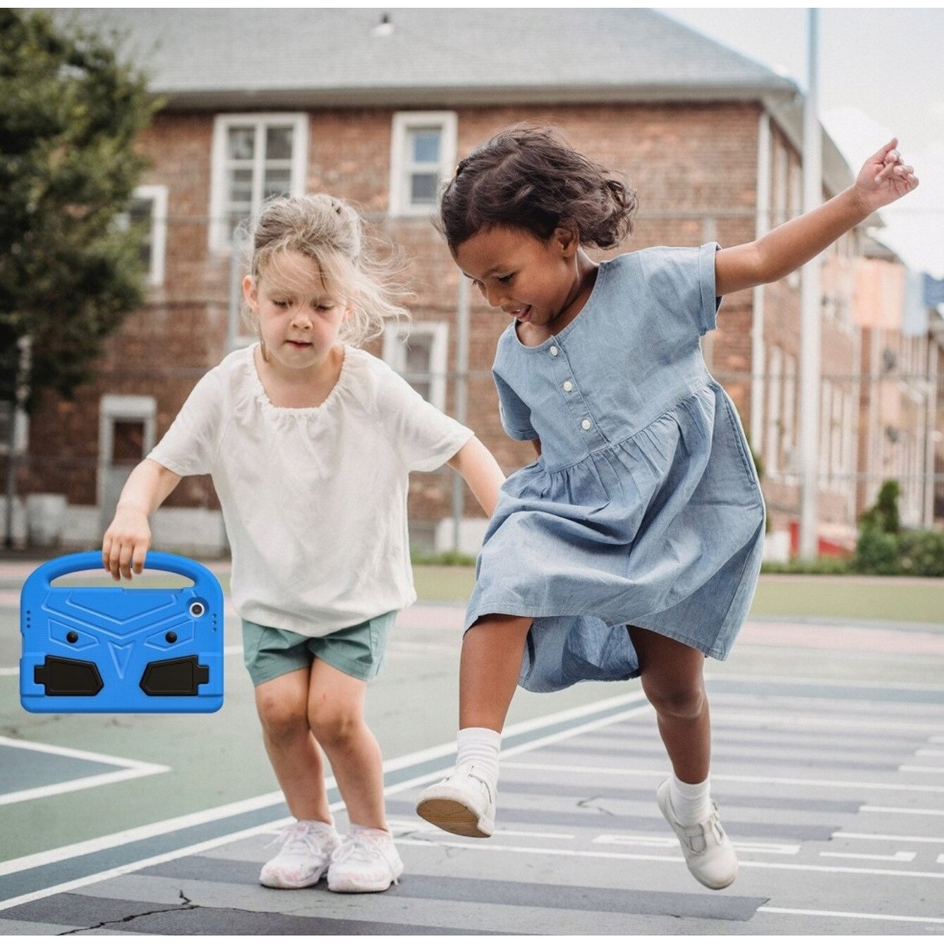Husa Tableta Kids Pancer Albastra 2023, protectie completă, suport, pentru Samsung Galaxy Tab A9+ Plus 11