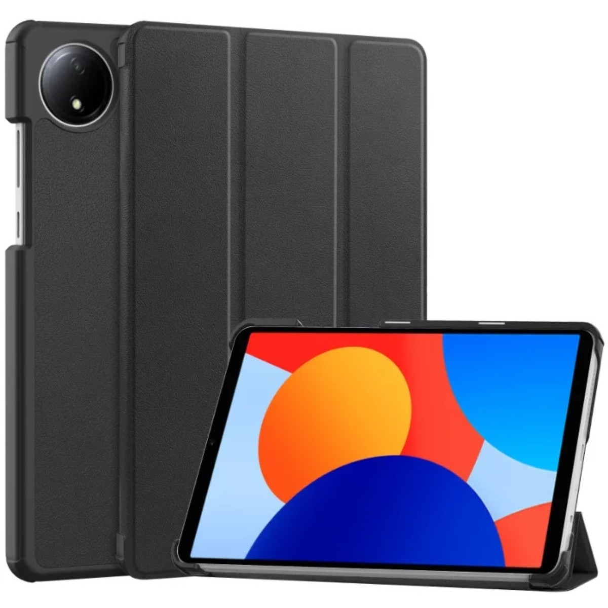 Husa tableta, pentru Xiaomi Redmi Pad SE 8.7" 2024, Piele Ecologică, Microfibră, Negru