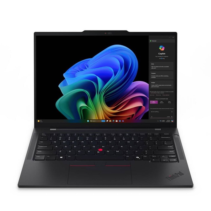 Laptop Lenovo ThinkPad T14s Gen 6 Snapdragon Copilot+ X1E-78-100 14inch Touchscreen WUXGA 32GB LPDDR5x 1TB SSD Wi-Fi 7 (802.11be) Windows 11 Pro US Negru