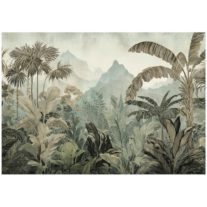 Fotótapéta, erdő, dzsungel, trópusi, modern, falra, szobába, tapéta, nappaliba, fal, dekoráció, 200x140 cm, 15819VX4