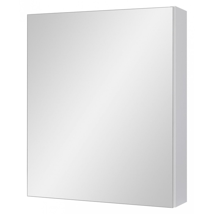 Safa lustrata 50 cm Astor, alb lucios, montaj suspendat, dimensiuni 50x60x13,8 cm