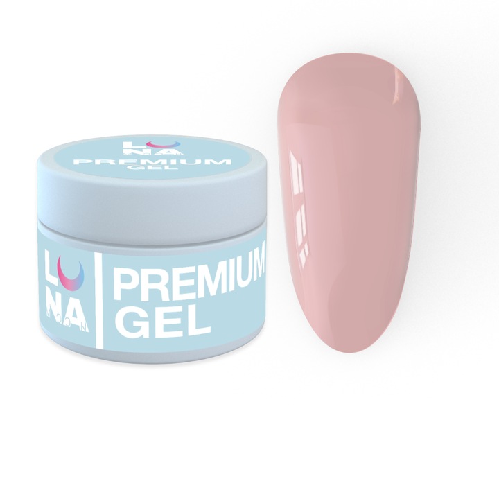 Gel LunaMoon Premium Nr. 20, 30 ml, pentru intarirea si modelarea unghiilor, consistenta medie, fara ardere in lampa