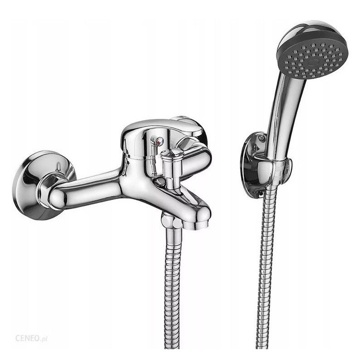 Смесител за баня Kuchinox Pedro, хром, душ комплект, 1 дръжка, 15 л/мин, 131x103 мм