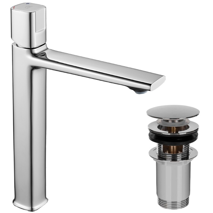 Laveo Tores mosdócsaptelep, magas, króm, NEOPERL perlátorral, 15,9 cm x 26,6 cm