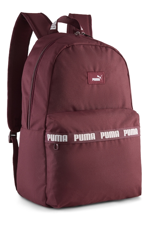 Puma, Rucsac cu logo Phase Tape - 20L, Alb, Visiniu