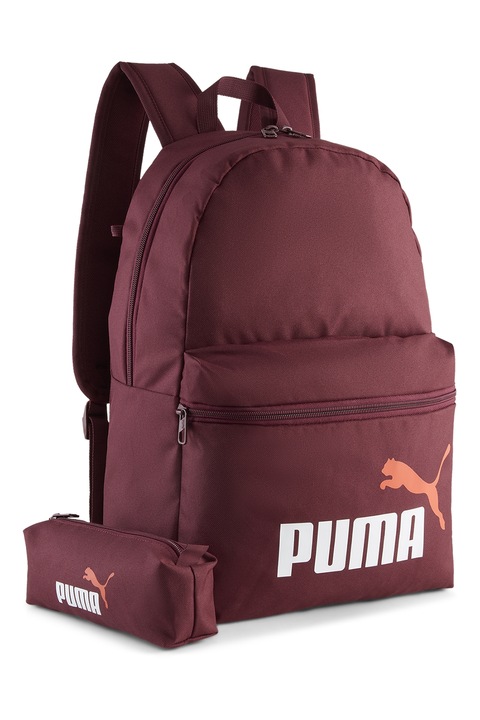 Puma, Rucsac cu logo, Alb, Visiniu