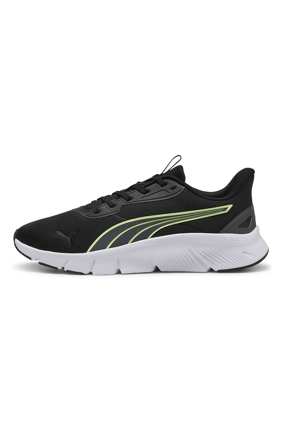 Puma, Pantofi FlexFocus Lite pentru alergare, Negru, Verde lime, 10.5