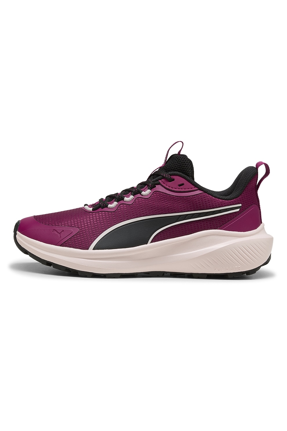 Puma, Pantofi Skyrocket Lite din material textil pentru alergare trail, Negru, Roz inchis, 3.5