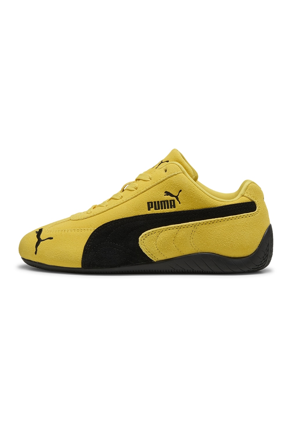 Puma, Pantofi Speedcat OG sport din piele intoarsa, Negru, Galben, 37 EU