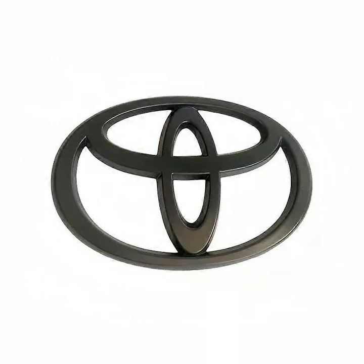 Emblema 3D Toyota, ABS, negru mat, 75x100mm, set 1 bucata