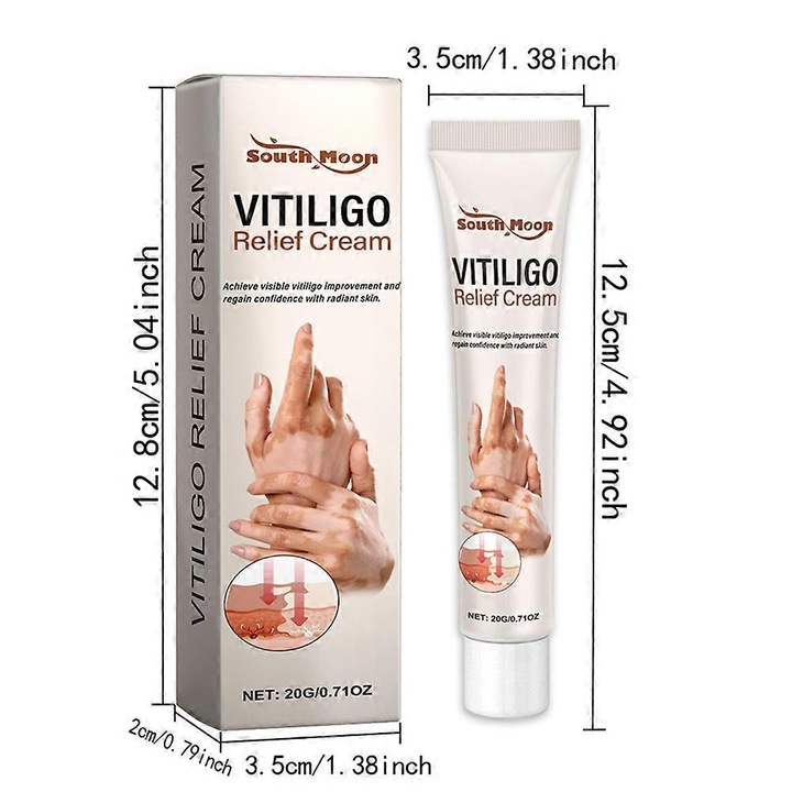 Crema pentru vitiligo, set 1/2/3 bucati, 20g, efect de estompare, design portabil