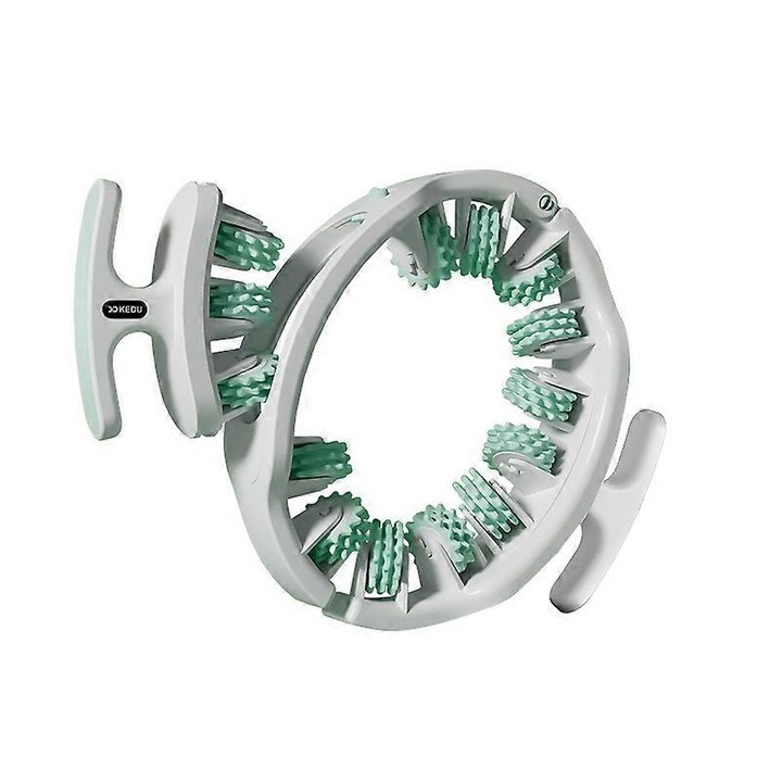 Rola de masaj anticelulitic pentru picioare, gat, brat si laba piciorului, multifunctionala, verde, cu maner detasabil