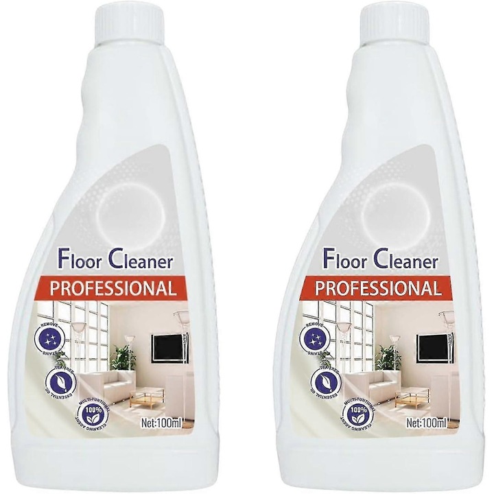 Solutie de curatare a podelei pentru toate aspiratoarele si mopurile, curatare eficienta, fara miros, compatibila cu Roborock Omo, 2 x 100ml