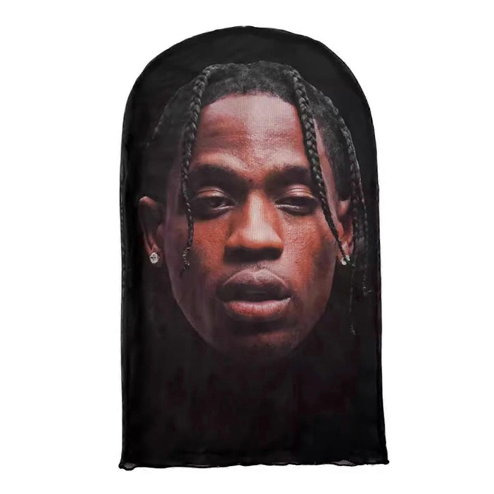 Caciula Balaclava Amuzanta, Unisex, Design cu Fata Celebritate, Poliamida, 55-60cm