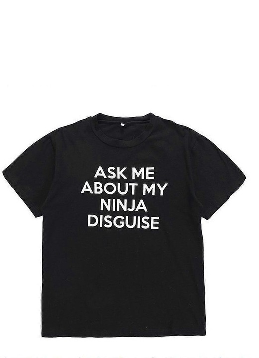 Férfi póló, humoros grafikus nyomtatás, poliészter, fekete, 2XL INTL