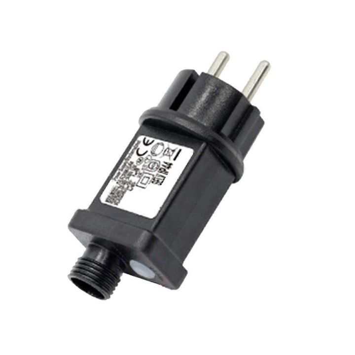 Transformator 24V pentru echipamente LED, IP67, negru, 6W, tip EU