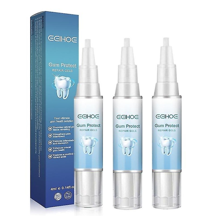 Fehérítő gél ínyrekonstrukcióhoz, eltávolítja a fogfoltokat, védi az ínyfoltokat, megakadályozza az íny visszahúzódását, 3 darab