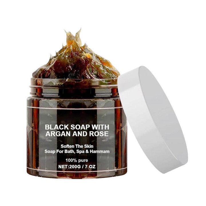 Почистващ сапун за душ, Мароко, 1 брой, хидратиращ, за лице и тяло, черен