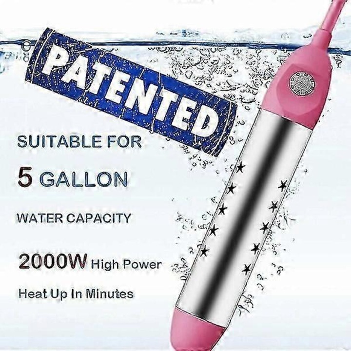 Incalzitor de apa imersat 2000W, din otel inoxidabil, portabil, pentru piscina, 19 litri