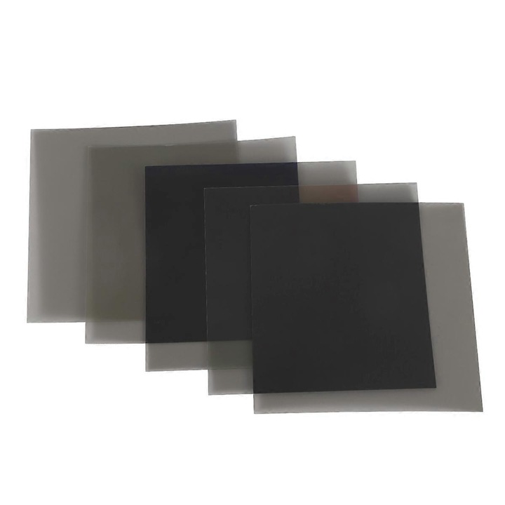 Set 5 filtre polarizator linear, 10x10cm, negru, grosime 0.13mm