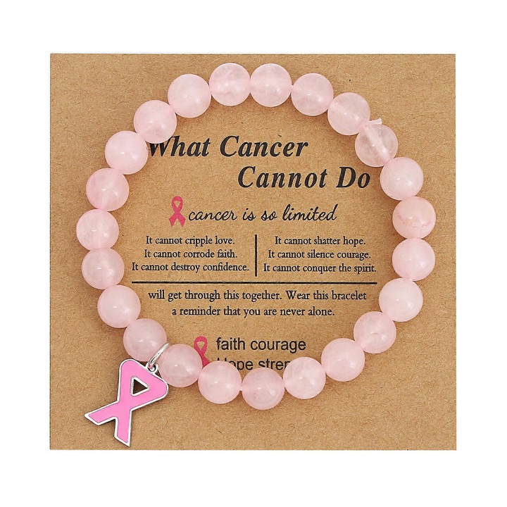 Bratara din pietre naturale cu panglica, roz, set pentru femei si fete