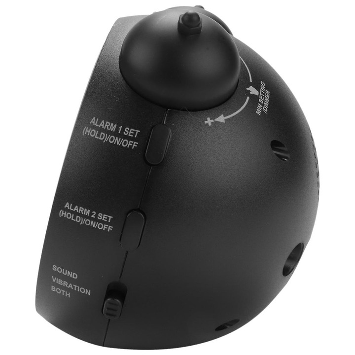 Rezgő ébresztőóra, klasszikus design, 3 intenzitási szint, elektromos tápellátás