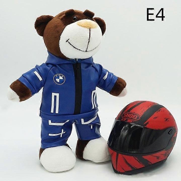 Set jucarii de plus, decor cu motocicleta, 30cm si 16cm, unisex, multicolor