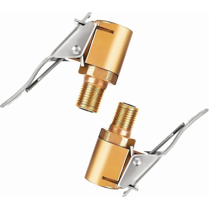Set 2 Adaptoare Ventil Roti Auto, Conectori pentru Pompa Aer, 8mm, 40mm